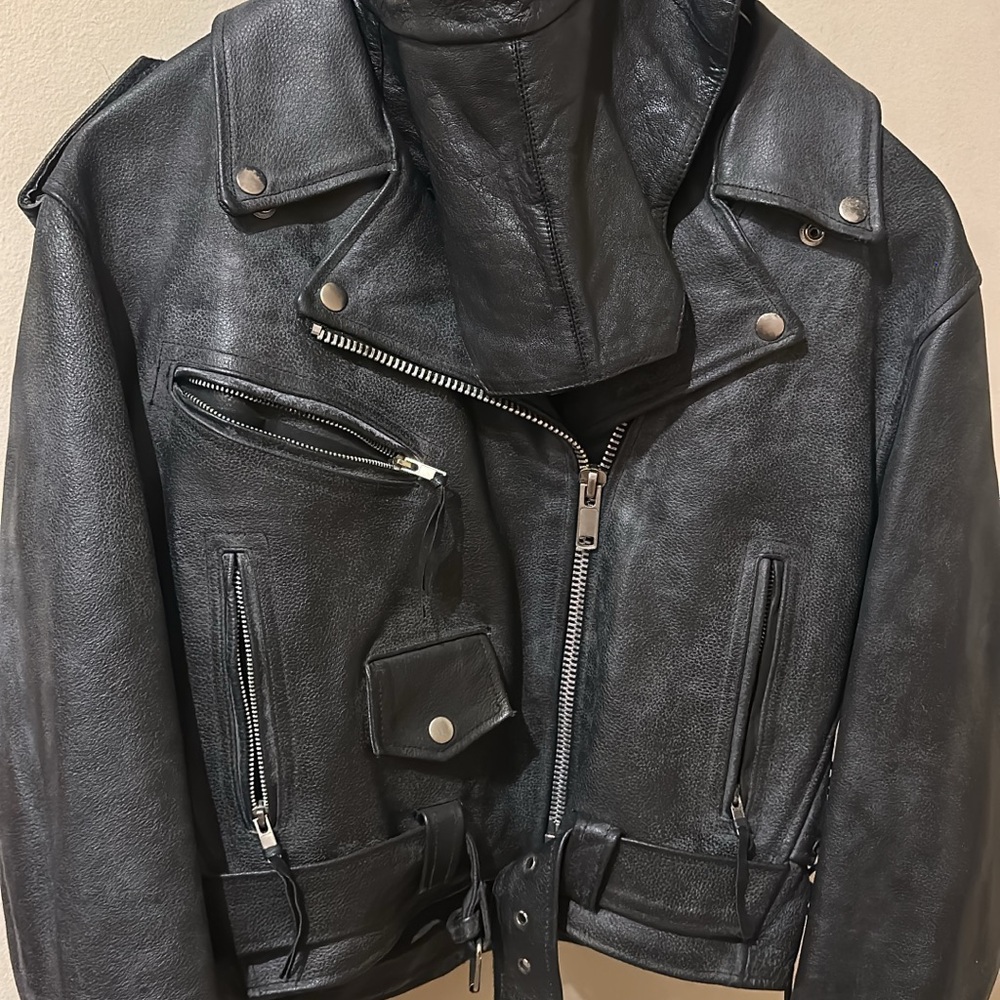 Black Leather Biker Jacket